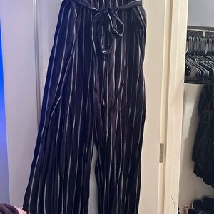 American Eagle Outfitters Black and White Striped Palazzo Pants